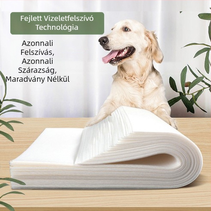 Kutya- és macska vizelet-abszorbens papír, nem szövött anyag, gyorsan száradó, 100 darabos csomag
