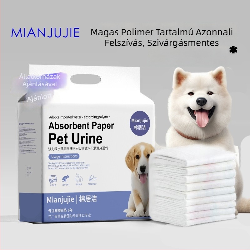 Kutya- és macska vizelet-abszorbens papír, nem szövött anyag, gyorsan száradó, 100 darabos csomag