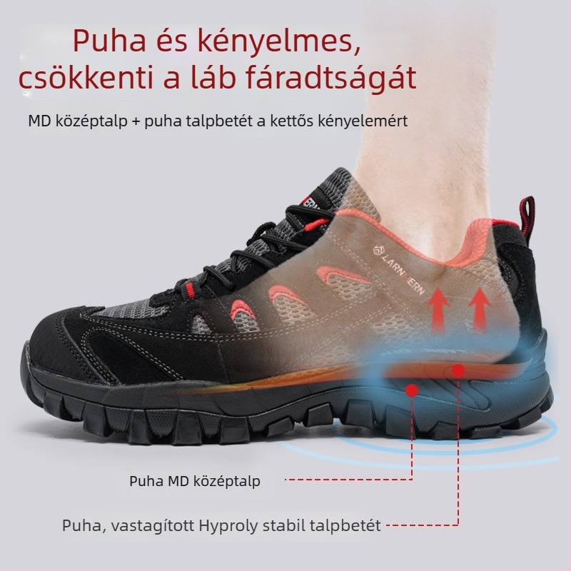 Férfi munkavédelmi cipő minden évszakra, ütés- és perforáció elleni védelem, szagtalan, könnyű és kényelmes, antistatikus munkacipő