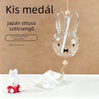 Japán stílusú aranyos Miffy nyuszi, áttetsző, nyári friss karikatúra harangfüggő dekoráció – ajándék a legjobb barátnőnek