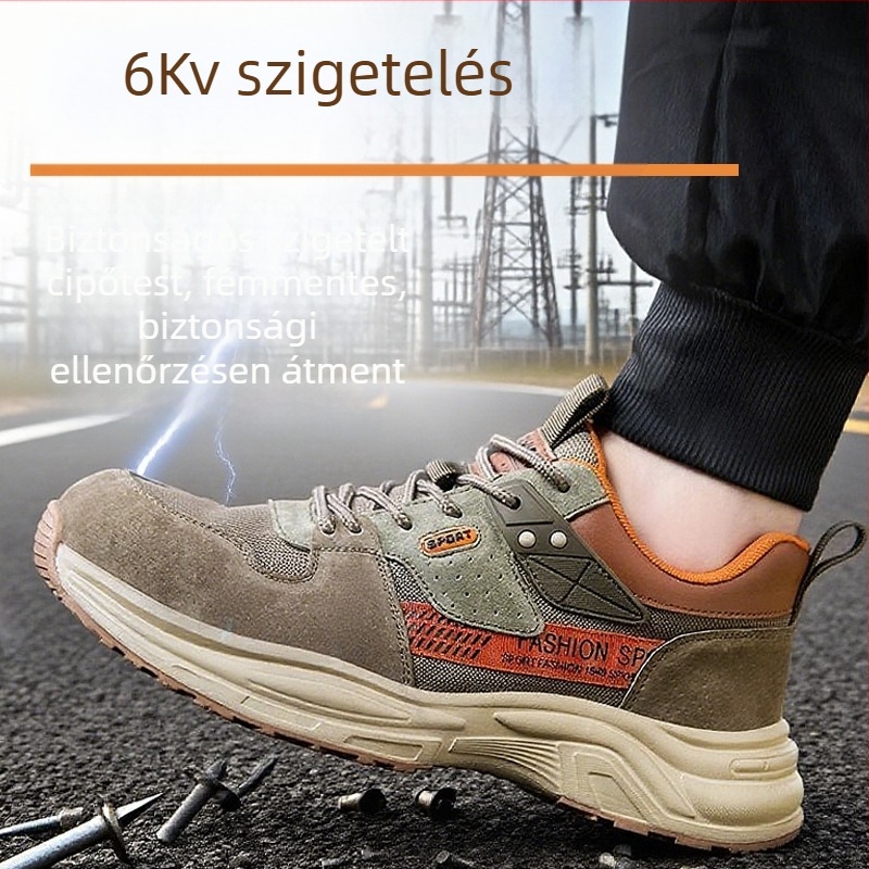 6 kV-os szigetelt védőcipő, sportos kialakítás, ütésálló és áthatolás elleni védelemmel, könnyű villanyszerelő munkacipő, egyedi gyártású