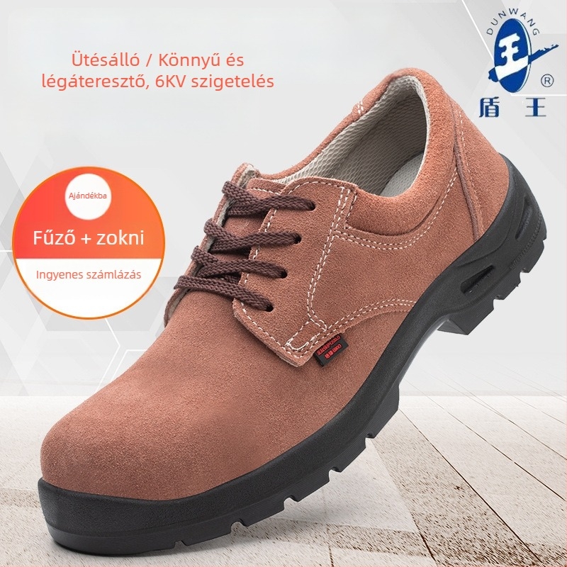 Shield King Férfi munkavédelmi cipő 7179 velúr bőrből, ütésálló, 6KV elektromos szigetelés, olajálló, kopásálló, légáteresztő
