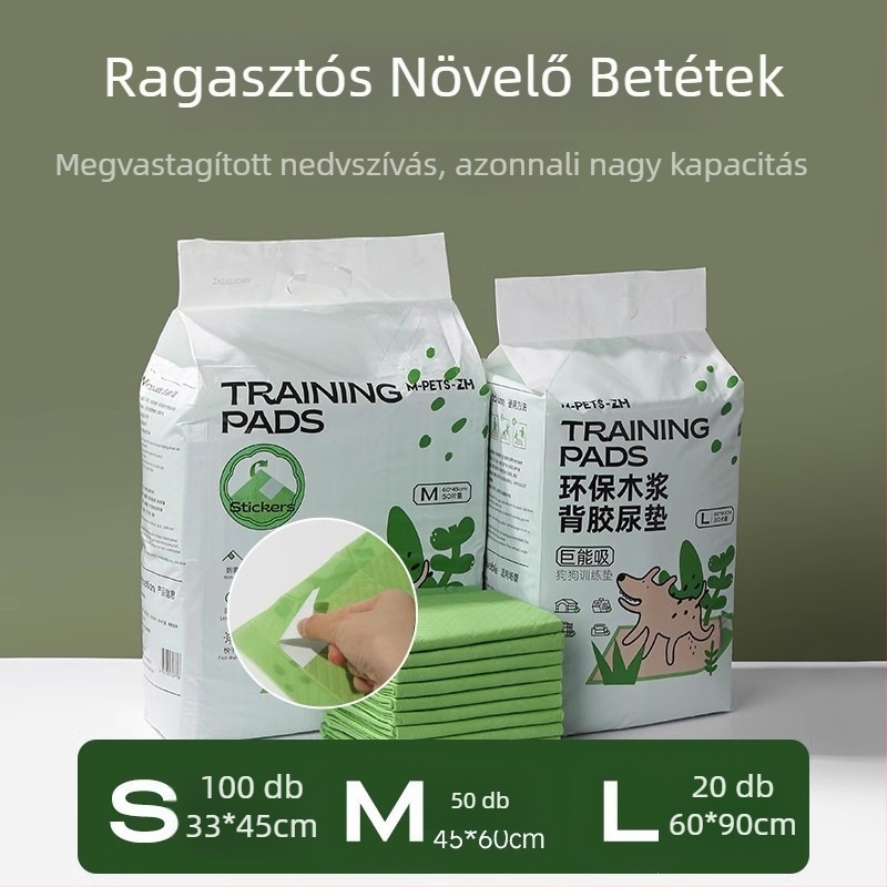 Ragasztható hátú kutya pelenka alátét, vastag nedvesítő párna kölyökkutyáknak, nyulaknak és macskáknak