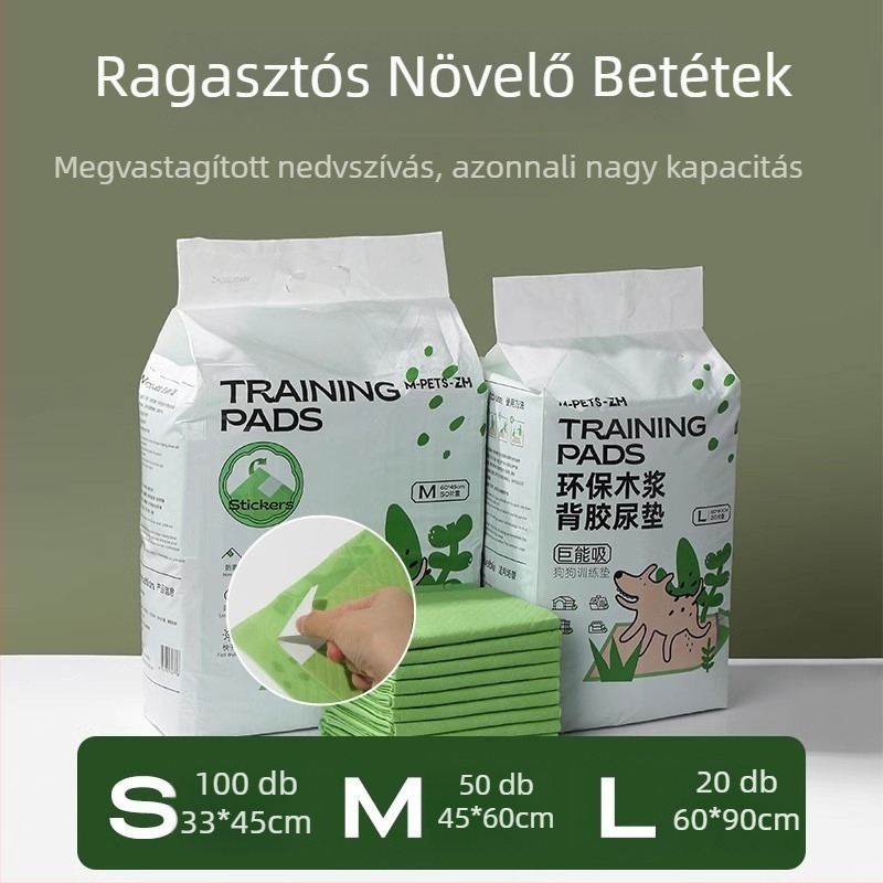 Ragasztható hátú kutya pelenka alátét, vastag nedvesítő párna kölyökkutyáknak, nyulaknak és macskáknak