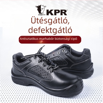 Zunwang KPR ütésálló, átütés-ellenálló és antistatikus munkavédelmi cipő, lélegző marhabőrből, kopásálló