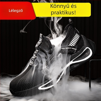 Munkavédelmi cipő acélos orral, ütés- és perforációálló, lélegző, kopásálló, felső része fly-knit