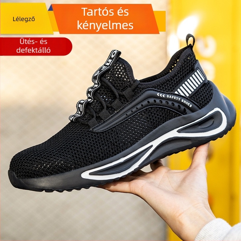 Munkavédelmi cipő acélos orral, ütés- és perforációálló, lélegző, kopásálló, felső része fly-knit