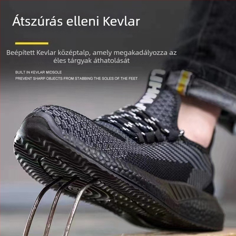 Férfi munkavédelmi cipő: ütés- és átszúrás elleni védelem, lélegző felső rész, strapabíró munkahelyi lábbeli
