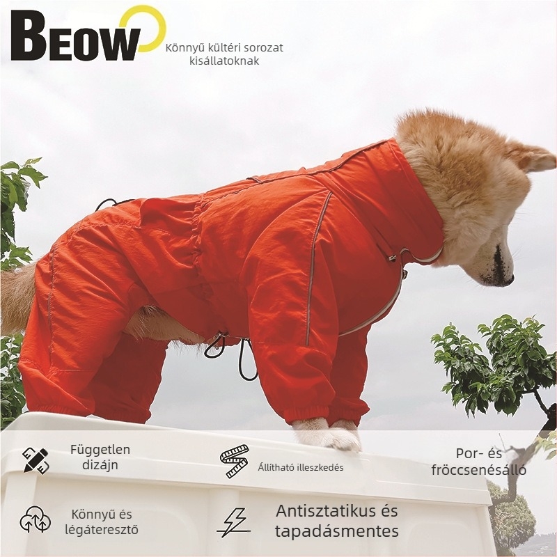 Beow Pro Kutyák külső kabátja — szélálló, fröccsenésálló, antistatikus, meleg és hidegálló, állítható