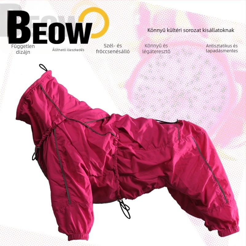 Beow Pro Kutyák külső kabátja — szélálló, fröccsenésálló, antistatikus, meleg és hidegálló, állítható