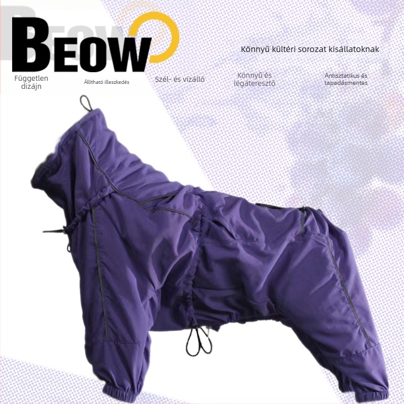 Beow Pro Kutyák külső kabátja — szélálló, fröccsenésálló, antistatikus, meleg és hidegálló, állítható