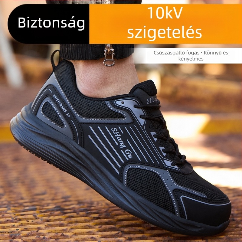 Szigeteltt munkavédelmi cipő elektromos szerelőknek, ütés- és perforáció elleni védelem, kopásálló, csúszásmentes, lélegző, szagtalan