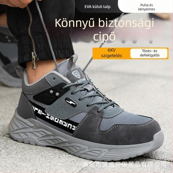 Könnyű, szigetelt munkacipő, nyári rövid szárú, légáteresztő, ütésálló és átszúrás elleni védelem, férfiaknak készült biztonsági védőcipő, egyedi gyártás