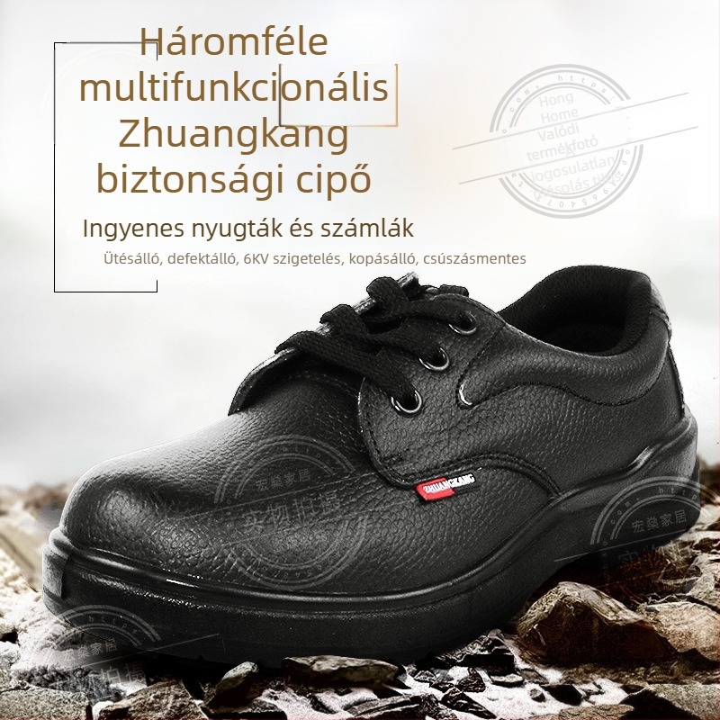 Zhuang Kang 2001 Elektromos munkákhoz tervezett védőcipő, ütés- és perforációálló, szigetelt, acélorrú, 6 kV