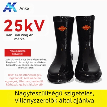 Villanyszerelő szigetelt bakancsok, 25 kV, gumiszigetelt munkacipő