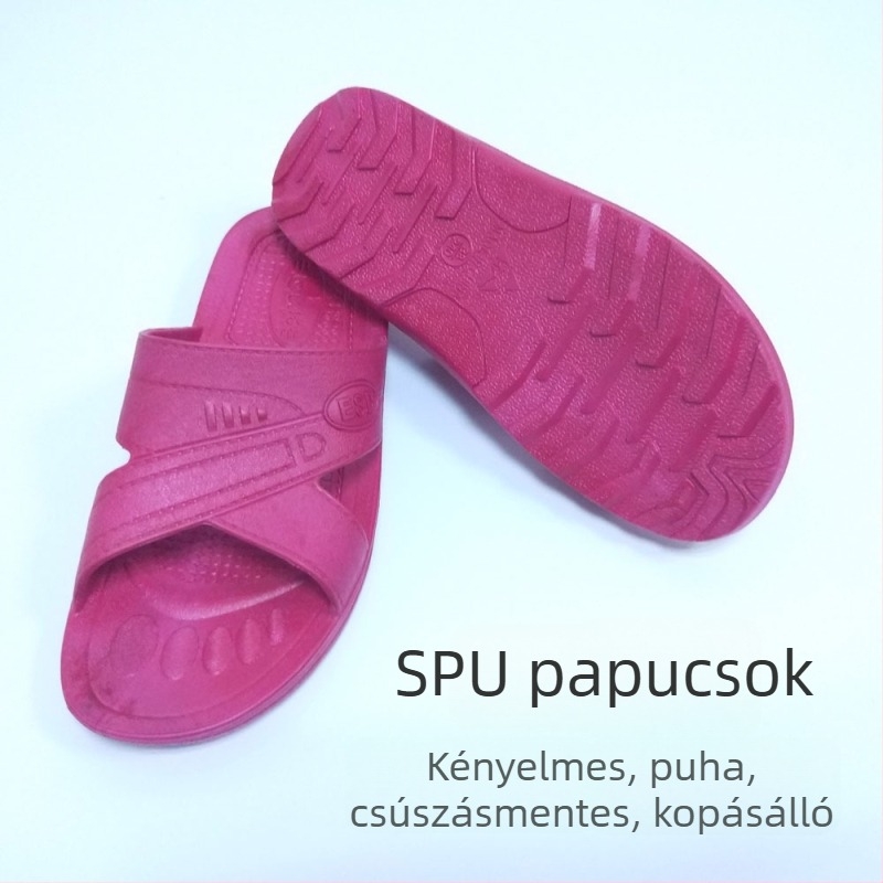 Női anti-sztatikus SPU papucs, fekete vastag talppal, pormentes, puha talppal, hat lyukú, kék