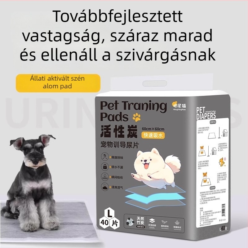 Kutyapisi alátétek, háziállat-pelenkák, macska- és nyúlabszorbens alátétek, edzőalátétek, bambuszszén dezodoráló