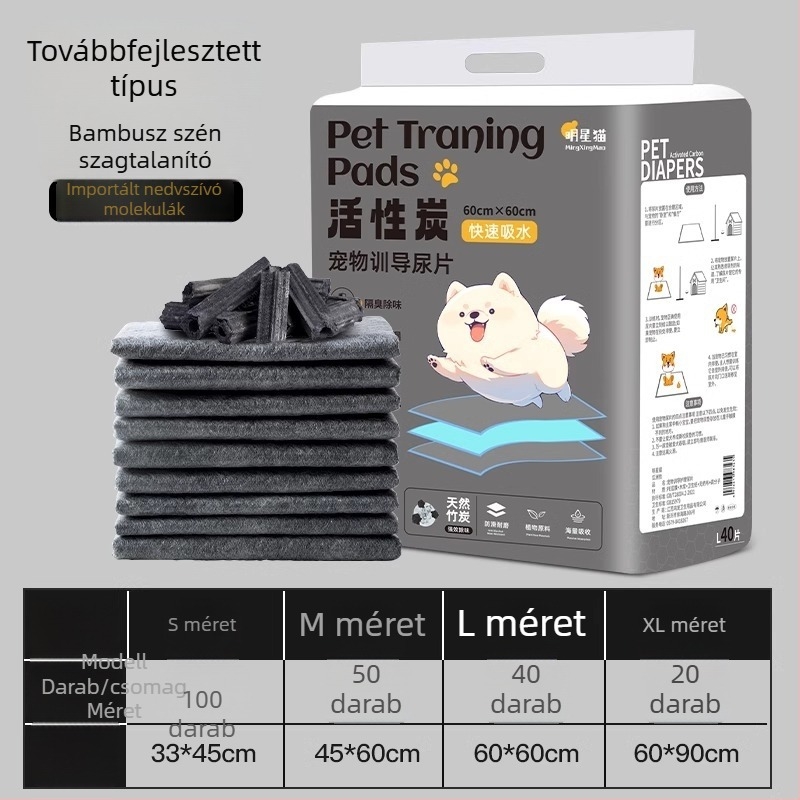 Kutyapisi alátétek, háziállat-pelenkák, macska- és nyúlabszorbens alátétek, edzőalátétek, bambuszszén dezodoráló