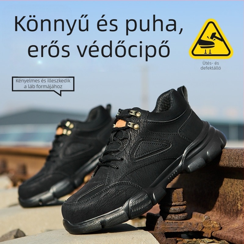 Nyári acélorrú munkavédelmi cipő, ütés- és perforációálló, könnyű és lélegző, szigetelt, építkezésekhez és hegesztéshez