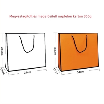 Vastag fehér kartonból készült tote táska cipők és ruhák csomagolására; egyszerű ajándéktáska prémium megjelenéssel.
