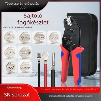 SN-58B Ratchet típusú crimpelőfogó izolált terminálokhoz, többszárnyú