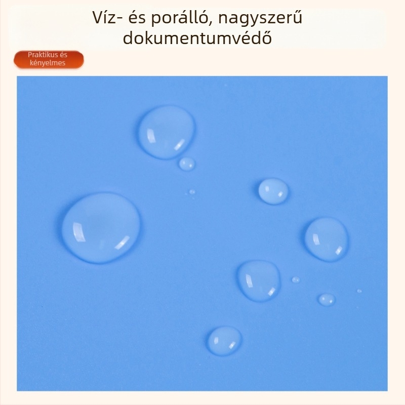 Vastagított iroda dokumentum mappa kék betétoldalakkal a fájlok tárolására, alkalmas egyetemi dolgozatokhoz.
