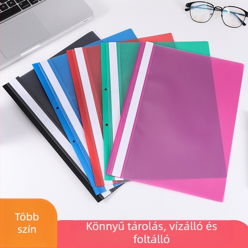 PP dokumentum mappa dupla csíptetővel, dokumentumok és partitúrák számára, A4 méret, 23×31 cm