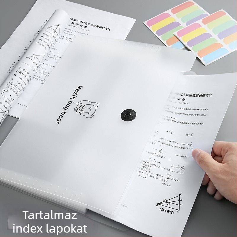 A4-es dokumentumorganizer, 5, 8 vagy 12 rekesz, PP anyagú akkordeon mappa