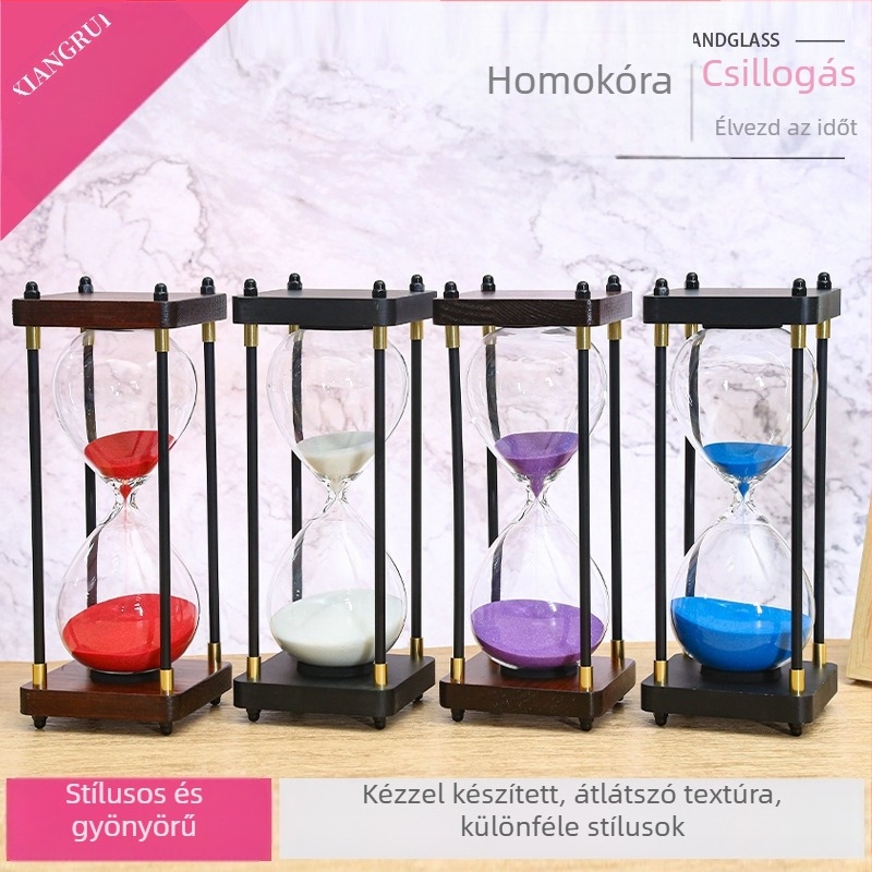 Antik stílusú, fa keretű homokóra – asztali díszítés otthonra és az irodába, elérhető több színben