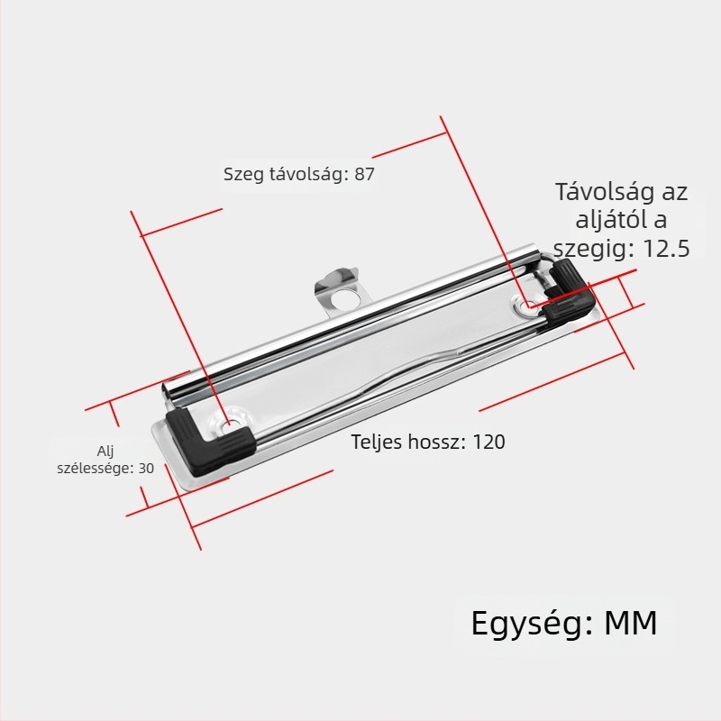 Fém A4/A5 dokumentumklipsz, 12 cm, irodai szervezés