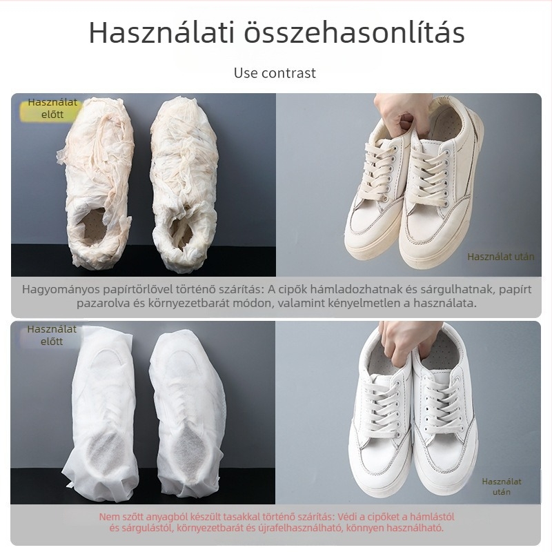 Fehér sportcipő szárítóhuzat, cipőmosó tasak, szárítás közbeni anti-öregedés zacskó, nem szőtt anyagból készült cipővédő, utazási tárolás, porvédő cipőzsák
