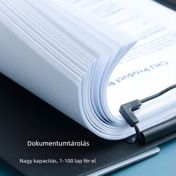 A4-es műanyag dokumentumtartó erős csíptetővel és írófelülettel