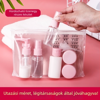 11 darabos utazó üres kozmetikai flakon készlet