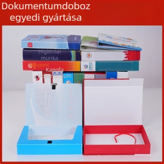 Személyre szabott, színes nyomtatású fájl-doboz pártépítés fedéllel, PP-plasztik vagy bőr opciók, A4
