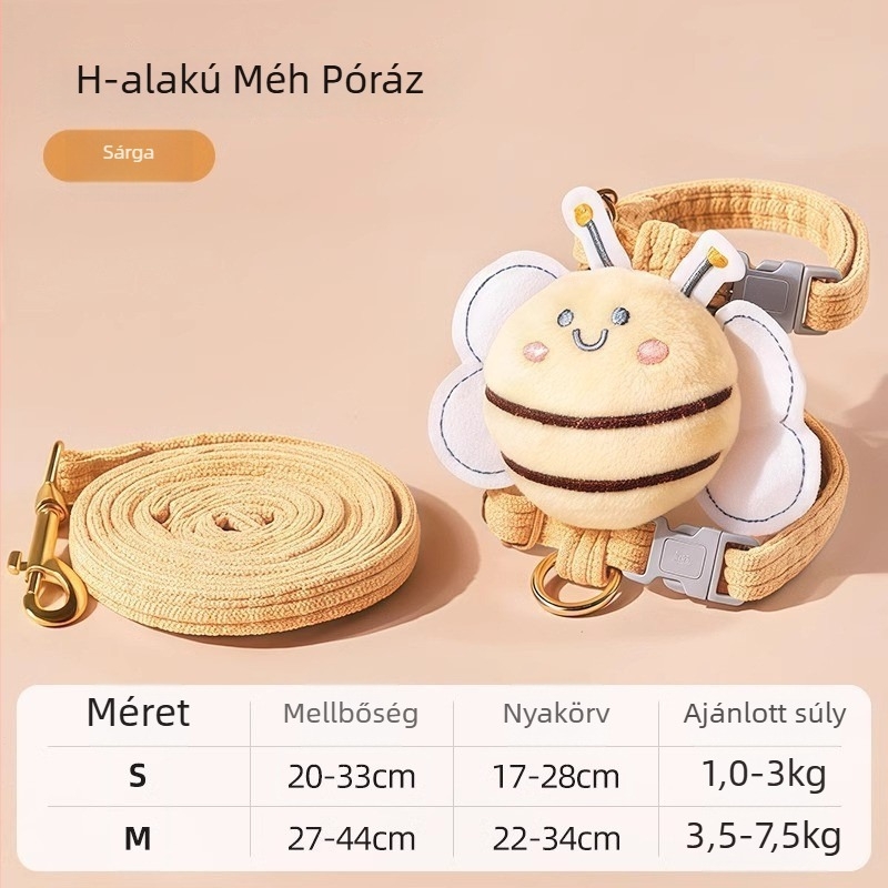 Macska és kutya mellény 3D-s szárnyakkal és pórázzal