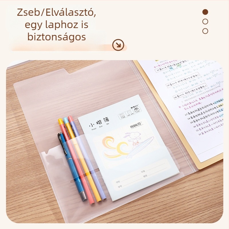 A3-as méretű mappa forgó színes klippel, függőleges kialakítás, egyszerű egycsipeszes rendezés tesztlapok és dokumentumok számára