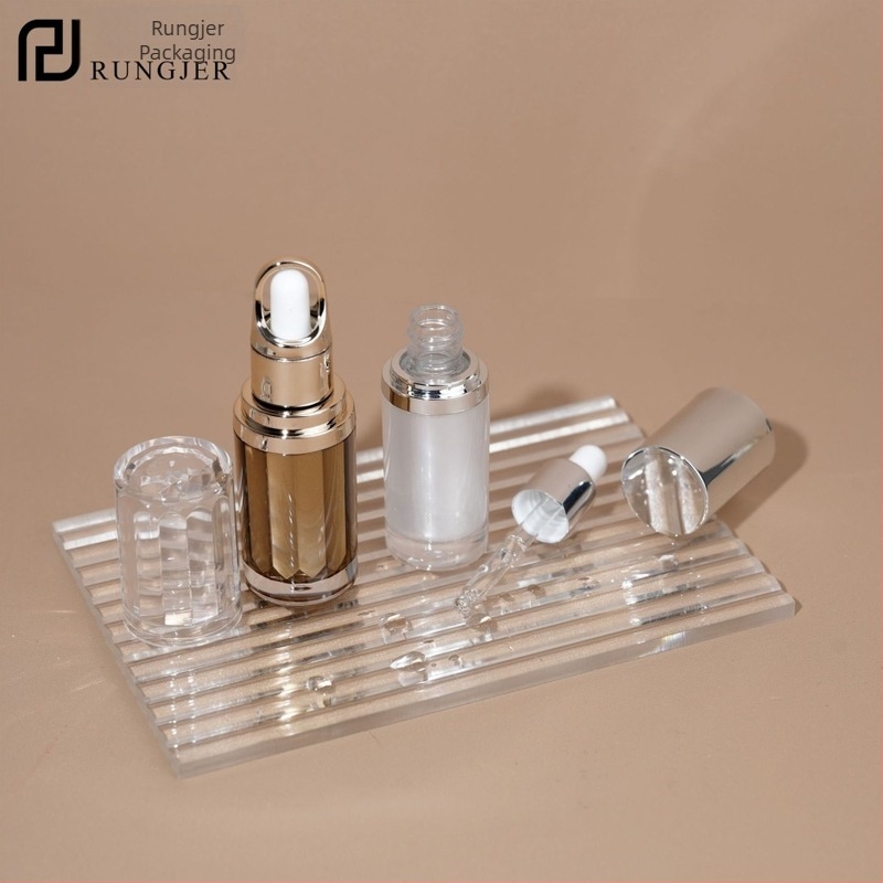 Akrilból készült cseppentő üveg, 5 ml/10 ml, kozmetikai és illóolaj-mintákhoz
