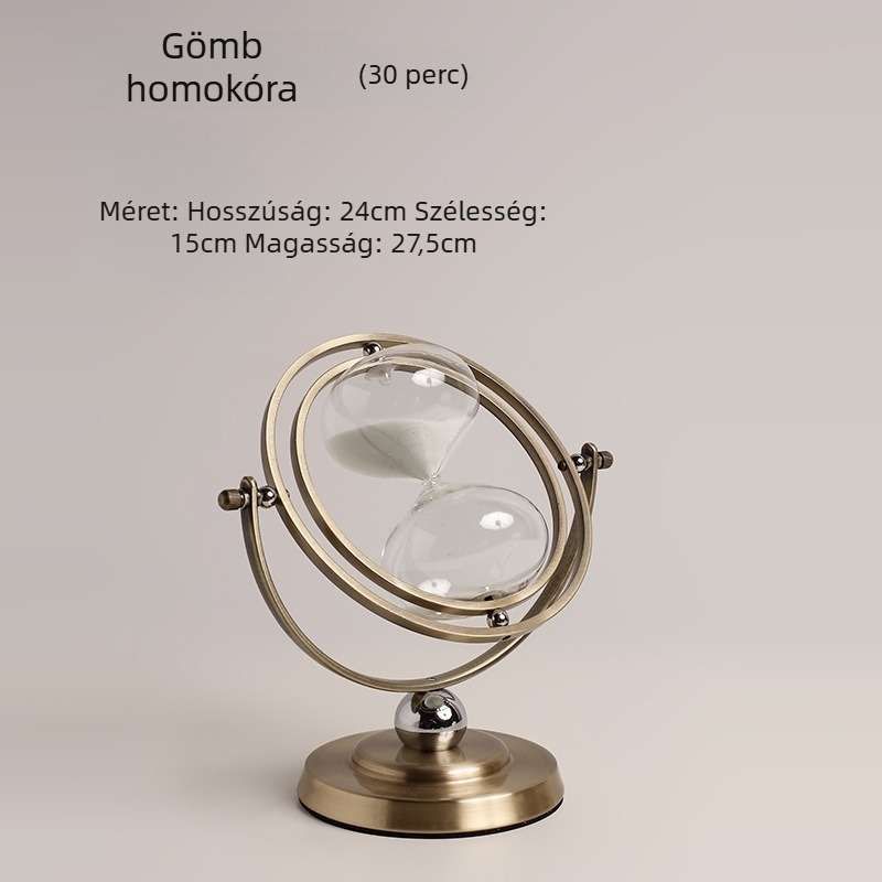Könnyű luxus rotációs homokóra irodai és otthoni dekorációhoz, üveg és fém