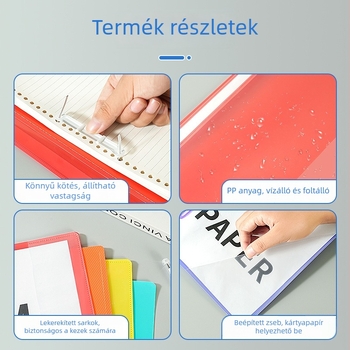 Kétlyukas, 320 modellű üzleti mappa perforált, riportmappa, twill mintázatú, fényes és matt felülettel, oldallemezes rendező