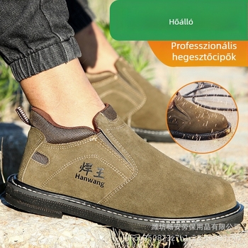 Gumi talpú biztonságcipő, ütésálló, hőálló, slip-on kivitelű munkacipő hegesztéshez, szikravédett
