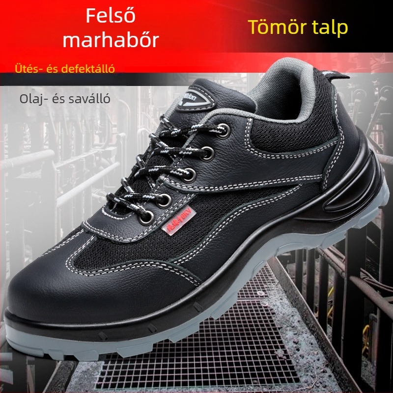 Szigetelt acélorrú munkacipő, ütés- és átütés elleni védelem, férfiaknak, könnyű, lélegző, egész éves munkavédelmi cipő építőipar számára