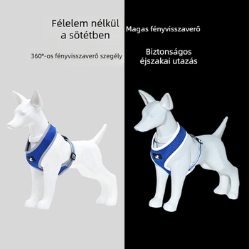 Macska és kutya hám, fényvisszaverő, légáteresztő hálós anyagból