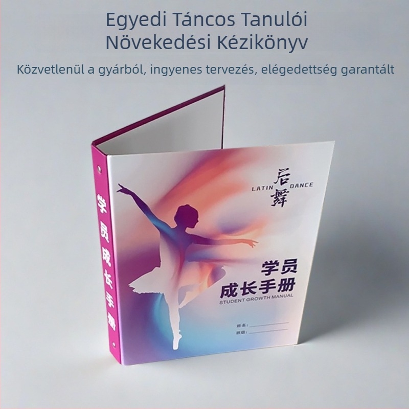 Személyre szabott táncos növendékek növekedési kézikönyve, karton mappa és egyedi borítókép