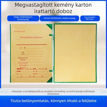10 darab kartondoboz fájlok tárolására városi építkezés dokumentumaihoz, logónyomtatási lehetőséggel, modell A4-1, méretek 31,5 x 22,5 x 4/5 cm