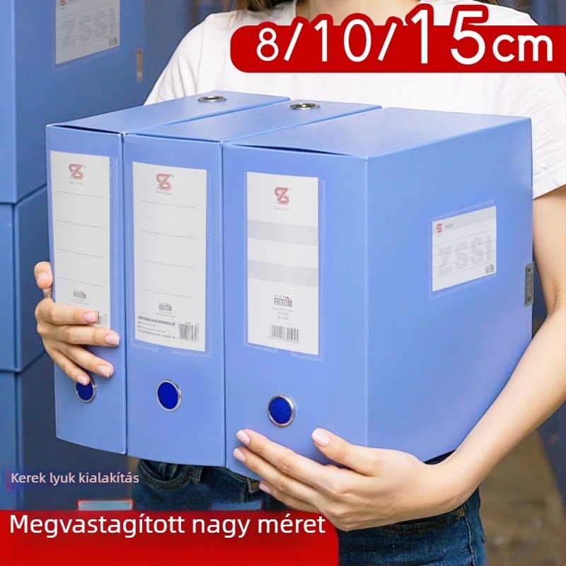 Erősített A4-es dokumentum-tároló doboz, 15 cm magas, nagy kapacitású műanyag tároló irodai használatra