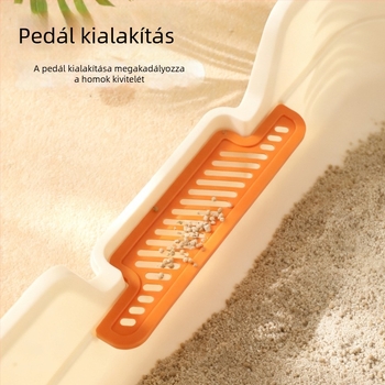 Nagy méretű, szélesített és vastagodott félzárt macskaalom-tálca felnőtt macskáknak és cicáknak, fröccsenés elleni védelem