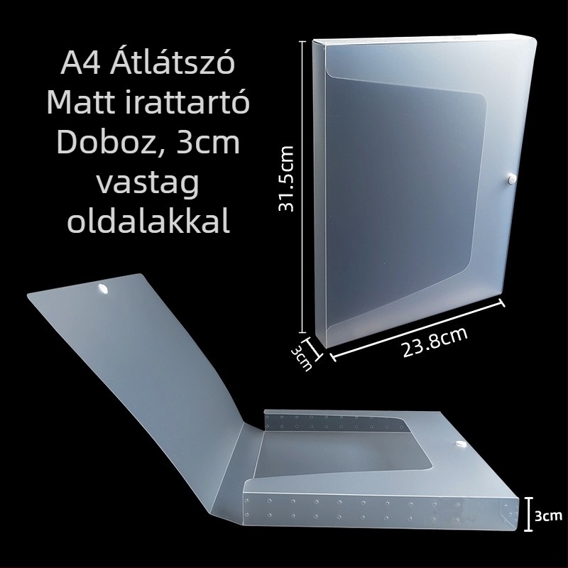 PP műanyag irattartó doboz irodai archívumhoz, A4 méret