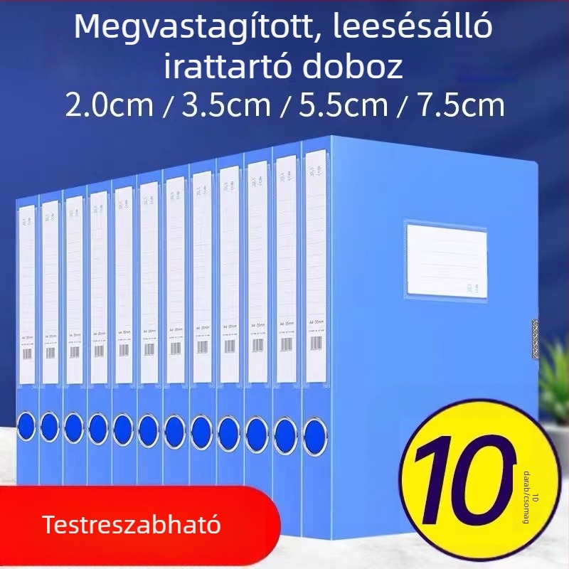 A4-es műanyag irattartó doboz integrált függőleges tárolással