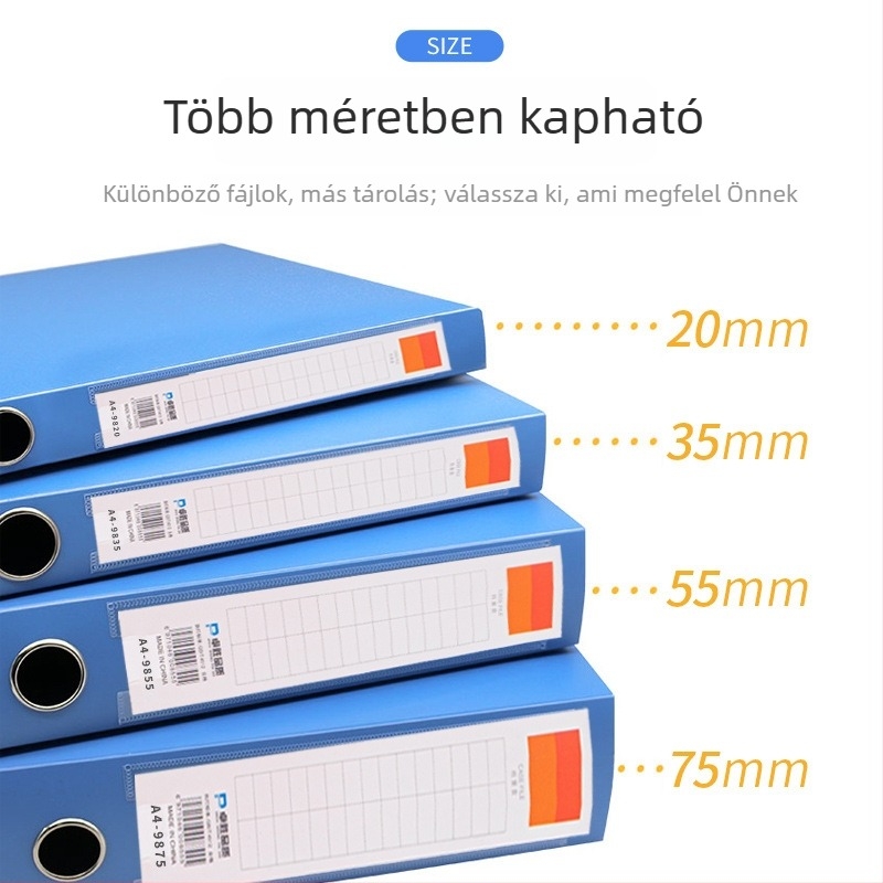 Megvastított PP fájlbox, A4 dokumentumtároló, műanyag tároló, nagy kapacitás