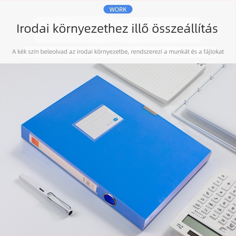 Megvastított PP fájlbox, A4 dokumentumtároló, műanyag tároló, nagy kapacitás